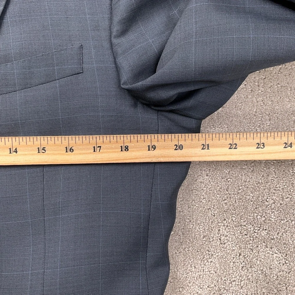 Peter Millar Paul Simon Jacket Men Gray Blue Plaid‎ 2 Button Blazer Canada